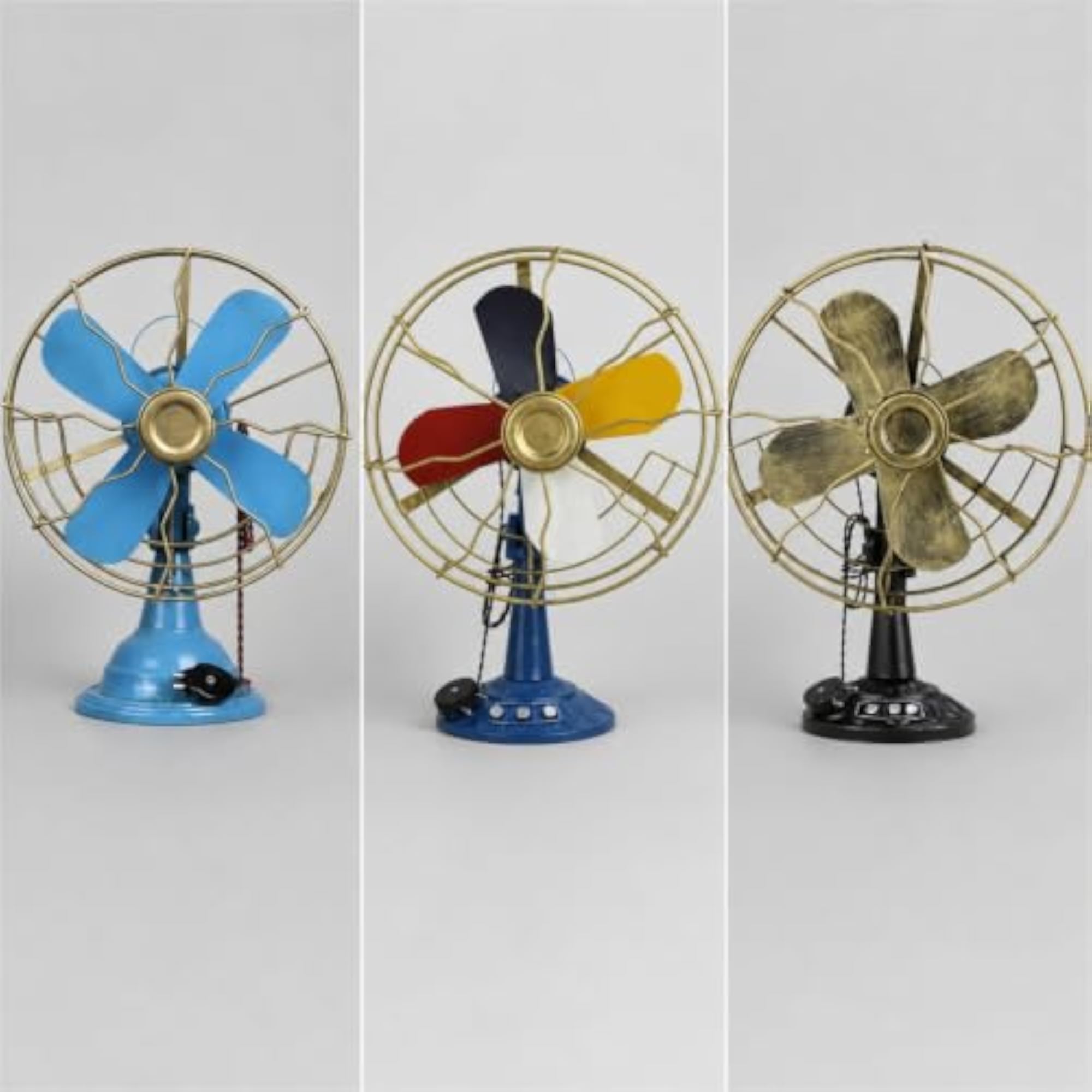 Freestanding Decorative Fan with Pedestal Base, Study Room Display